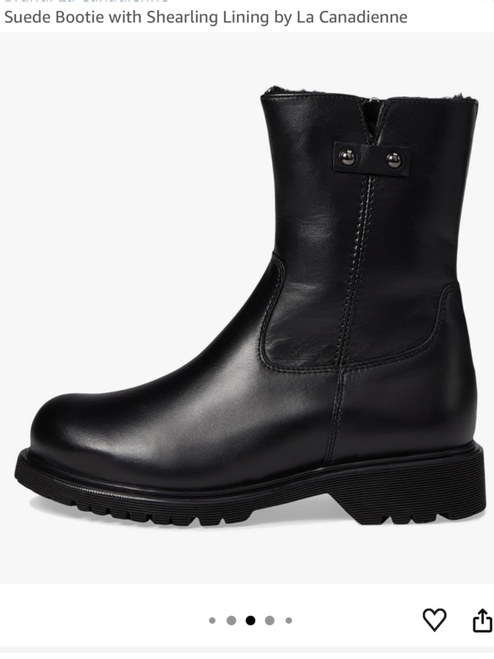 La CANADIENNE Black leather boots with black shearling lining - Picture 4 of 8